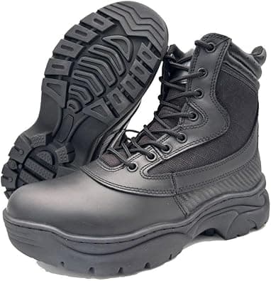 INTAN Mens Military Tactical Work Boots Side Zipper Leather Motorcycle Combat shoes. on Amazon.ae - Price Tracker