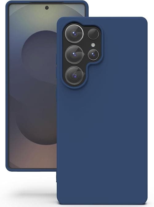 YATWIN Silicone Case for Samsung Galaxy S25 Ultra, Soft-Touch, Shockproof, DustProof, Antiskid Phone Cover for Samsung Galaxy S25 Ultra - Dark Blue on Amazon.ae - Price Tracker