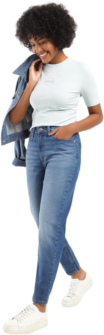 Levi's Women's Mom Loose Tapered Fit High Rise Blue Jeans on Amazon.ae - Price Tracker
