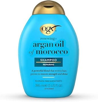 OGX Renewing+ Argan Oil of Morocco Sulfate-Free Shampoo (1x 385ml), Gentle Cleansing and Hydrating Formula for Soft, Shiny and Healthy-Looking Hair, Enriched with Moroccan Argan Oil on Amazon.ae - Price Tracker