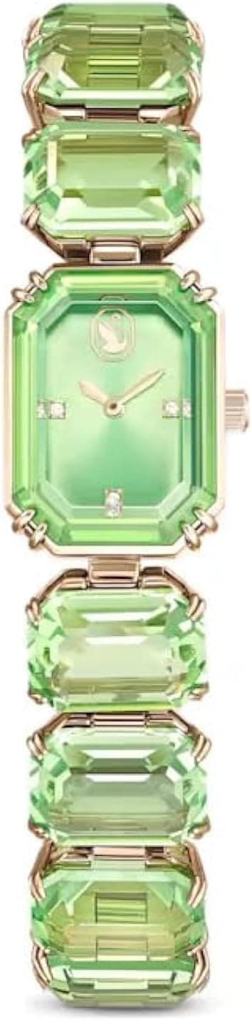 Swarovski Octagon Cut Bracelet Watch, Green, Champagne Gold Tone Finish - 5630834, Green, Modern على Amazon.ae - متتبع الأسعار