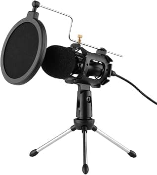Kiboule PC Microphone Kit,stand Video Microphone Kit with Microphone & Tripod & Windshield & Adapter Cable 3.5mm Plug for Vocal Recording, Podcasting,Streaming على Amazon.ae - متتبع الأسعار