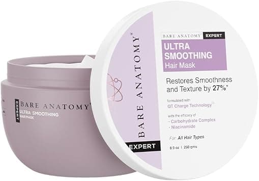 Bare Anatomy Ultra Smoothing Hair Mask For Dry & Frizzy Hair | Restores Smoothness & Texture by 27% | Powered By Carbohydrate Complex & Niacinamide | For Women & Men | SLS & Paraben Free | 250gm on Amazon.ae - Price Tracker