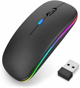 wireless gaming mouse Rechargeable Dual Mode 2.4GHz Wireless + Bluetooth Mouse for Laptop, 1200 DPI Portable Lightweight with LED Lights, Compatible with Mac/Windows/Chrome. on Amazon - Best Deal Finder