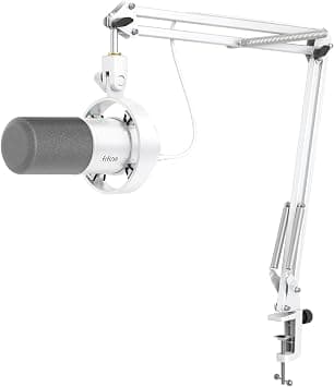 FIFINE Dynamic Microphone with Boom Arm, Studio Vocal XLR Microphone, Podcast USB Mic Kit for PC with Mute Button, Volume Knob, Headphone Jack, for Streaming Recording-AmpliTank K688CT White على Amazon.ae - متتبع الأسعار