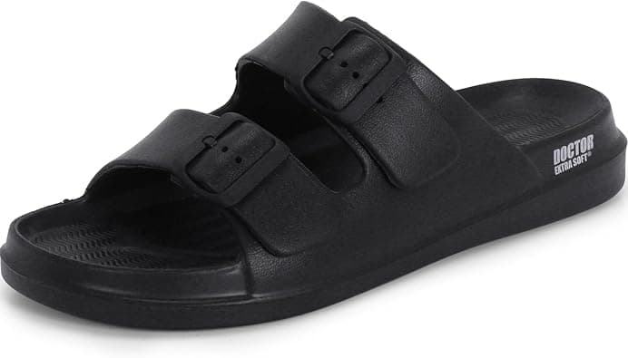 DOCTOR EXTRA SOFT Men's Classic Cushion Sliders/Slippers with Adjustable Buckle Strap for Adult | Comfortable & LightWeight |Stylish & Anti-Skid| Waterproof & Everyday Flip Flops for Gents/Boys D-505 on Amazon.ae - Price Tracker