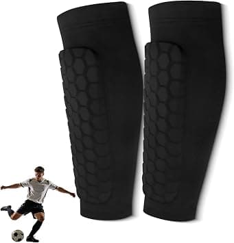 Multi-Sport Shin Guards with Honeycomb Gel Pads, Medium Calf Compression Sleeves for Soccer and Skiing, Fits 26-32 cm (10-12.6 inch) Calf, Protective Gear for Youth and Adult on Amazon.ae - Price Tracker