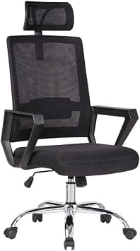 Multi Home Furniture Black Mesh Office Chair - Ergonomic Chair with Adjustable Headrest, Lumbar Support, Cushioned Seat, Mesh Back, Gaming Chair, 360° Swivel Desk Chair, Computer Chair for Home Office on Amazon.ae - Price Tracker
