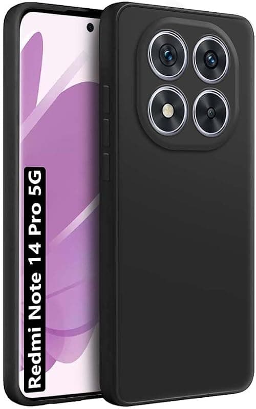 Case for Xiaomi Redmi Note 14 Pro 5G / Poco X7 Cover Black Slim Fit Soft Back TPU Flexible Silicone Cover Matte for Xiaomi Redmi Note 14 Pro 5G / Poco X7 by Emodil ® (Black) على Amazon.ae - متتبع الأسعار