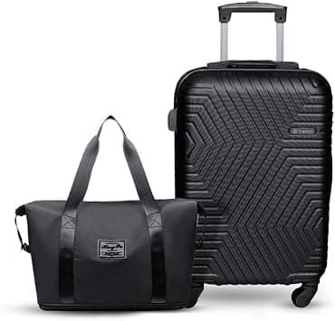 20-Inch Cabin Suitcase with 4 Spinner Wheels & Combination Lock – ABS Material + Expandable Water-Resistant Duffle Bag على Amazon.ae - متتبع الأسعار