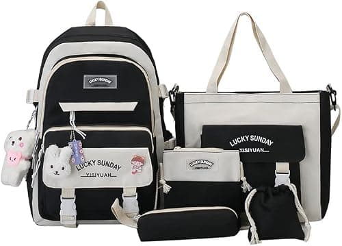 AUTOYSUR Kids School bag for Girls 5pcs Large Capacity Student Backpack | Resistant Nylon on Amazon.ae - Price Tracker