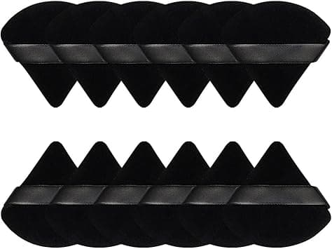 MOMENT 12 Pieces Powder Puff Face Triangle Makeup Sponge for Loose Powder Setting Powder Velour Foundation Blender Sponge Beauty Makeup Tool, Black on Amazon.ae - Price Tracker