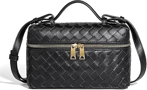Trendy Woven Crossbody Purse Square Box Bags Women Shoulder Bag Cute Satchels Mini PU Leather Top-Handle Tote Handbag on Amazon.ae - Price Tracker
