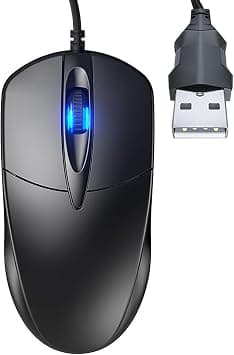 USB Cable Computer Mouse, Optical Mouse for Gaming, Home, Business and Office Work, Black Wire Computer Mice Compatible with Laptop PC Computer Mac Desktop, Plug & Play, USB Interface on Amazon - Best Deal Finder