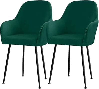 Set of 2/4/6 Velvet Dining Chair Covers Slipcovers with Wingback Arms, Stretch Office Chair Slipcovers Moderne Curved Dining Chair Protector Covers, for Bar Party Armchair (Color : Green, Size : 2) على Amazon.ae - متتبع الأسعار