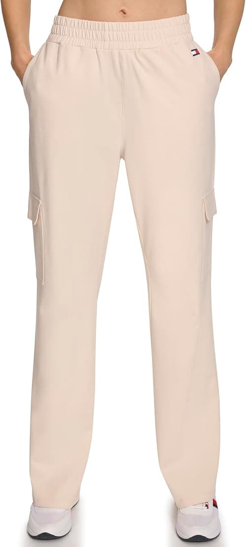 Tommy Hilfiger womens Slant Pockets and Cargo Pockets Elastic Waistband Cozy Peached Bootcut Cargo Pant Pants on Amazon.ae - Price Tracker