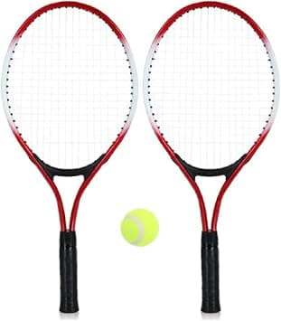 2Pcs Tennis Racket with Grip,Teenager's Tennis Racket with Free Ball for Training Tennis Tennis Racquet Set على Amazon.ae - متتبع الأسعار