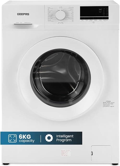 Geepas KG Fully Automatic Washing Machine- GWMF6210LCR| Automatic Front Load Washing Machine With Electronic Control System And Ecologic System| Overload Protection| White, 1 Year Warranty on Amazon.ae - Price Tracker