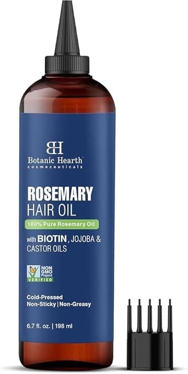 Botanic Hearth 100% Pure Rosemary Oil For Hair Growth | 198 ML | Infused With Biotin, Jojoba & castor Oil | Hair strengthening Treatment | Nourishing & Volumizing | Non GMO Verified on Amazon.ae - Price Tracker