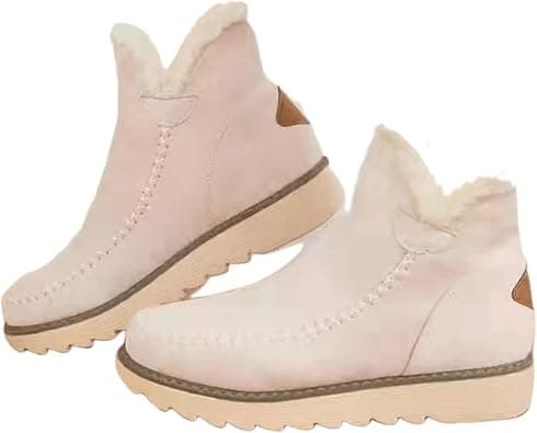 Ladmiple Snow Boots For Women Wide Width High-top Winter Boots Lace Up Warm Comfortable Outdoor Fur Lined Ankle Booties على Amazon.ae - متتبع الأسعار