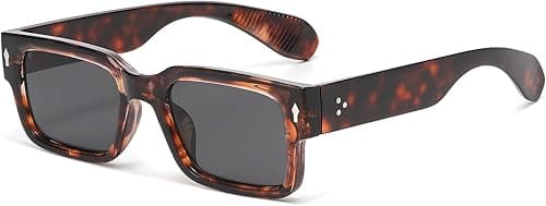 EYLRIM Square Frame Sunglasses for Women Men Trendy Chunky Rectangle Sun Glasses Black Shades UV400 Protection on Amazon.ae - Price Tracker