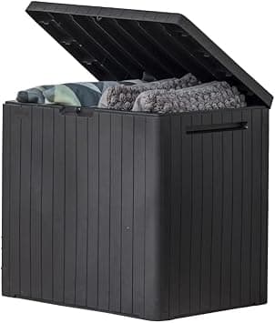 Keter City 30 Gallon Resin Outdoor Storage Box and Patio Furniture Side Table for Pool and Garden Accessories, Dark Grey - Amazon.sa Price Tracker
