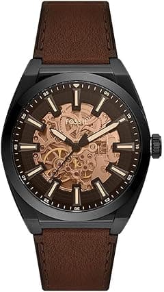 Fossil Men Analog Automatic Watch with Leather Strap ME3207 - Amazon.ae Price Tracker
