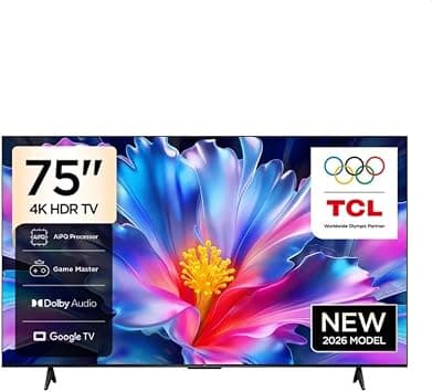 TCL 75-Inch 4K LED Smart TV, Google TV, Dolby Audio, AiPQ Processor, Game Master, WiFi, Bluetooth 5.2, 3 HDMI Ports - متتبع أسعار Amazon.sa