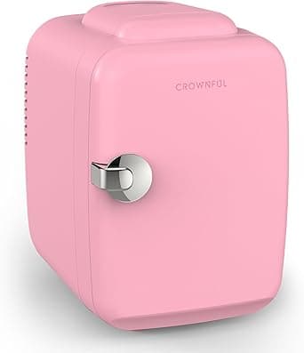 CROWNFUL Mini Fridge, 4 Liter/6 Can Portable Cooler and Warmer Personal Refrigerator for Skin Care, Cosmetics, Beverage, Food,Great for Bedroom, Office, Car, Dorm, ETL Listed (Pink) on Amazon.ae - Price Tracker