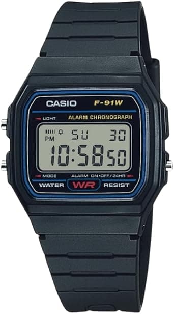 Casio F91W Series | Digital Watch | Water Resistant | LED Light | 1/100 SEC Stopwatch | Regular Time Keeping (HR, Min, SEC, PM, Date, Day) | Daily Alarm | Lightweight | 7 Year Battery on Amazon.ae - Price Tracker