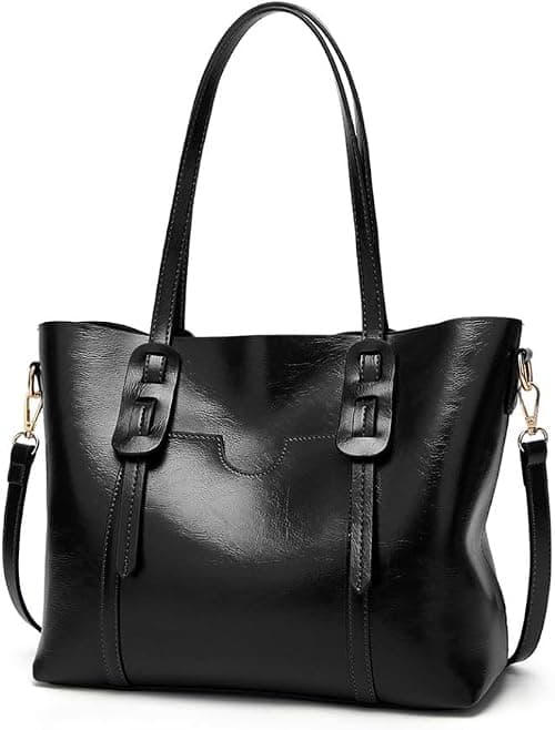 AMERTEER Women PU Leather Tote Bag Briefcase Laptop Tote Bag Vintage Leather Handbags Shoulder Purses Top Handle Satchel Daily Work Shoulder Bag Large Capacity on Amazon - Best Deal Finder
