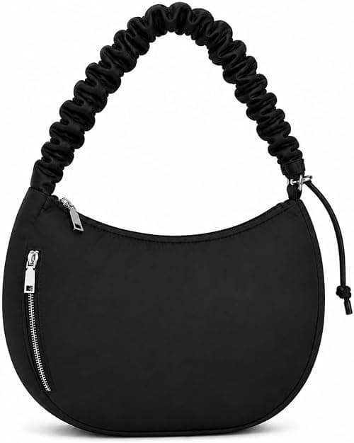 Crescent Shoulder Bag for Women, Lightweight Hobo Handbag with Scrunchie Shoulder Strap, Zipper Closure, Spacious Everyday Purse for Travel, Shopping, Casual Outings & Daily Use on Amazon.ae - Price Tracker
