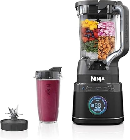 Ninja 2-in-1 Detect Power Mixer Pro and Single Portion, 1200W Blender with 2L Jug, 2 x 680 ml Beakers, Mix Smoothies, Chop Vegetables and Mix Frozen Drinks, Black, TB301EU on Amazon.ae - Price Tracker