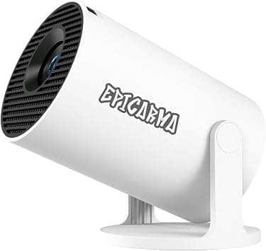 EpicArma Smart Mini Projector with Android 14, Portable Projector with 4K Support, 180° Rotation, Wi-Fi 6 & BT 5.4, Auto Keystone, Screen Mirroring, Built-in Speaker|| White Color on Amazon.ae - Price Tracker