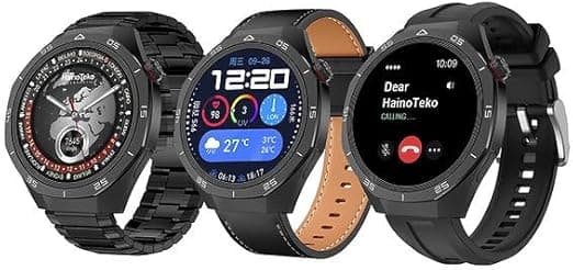 HainoTekoGermany GT5 Pro Smartwatch RW-65 with Large Screen AMOLED Display Built-In Voice Assistant 3 Pair Premium Quality Straps and Wireless Charging Designed For Mens (Black) on Amazon.ae - Price Tracker