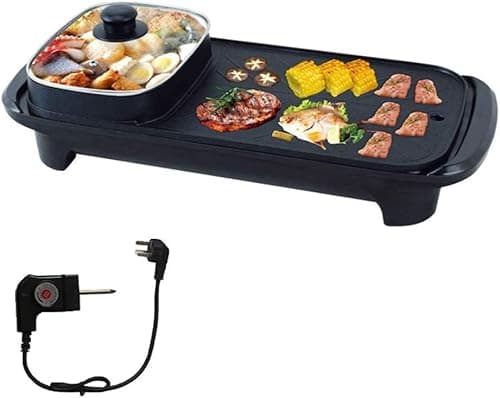 2 in 1 Non-Stick Electric Smokeless BBQ Roasting Pans, Hot Pot (UK Plug) on Amazon.ae - Price Tracker