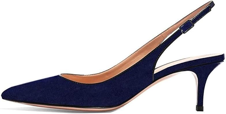 Divanne Slingback Pumps, Women's Pointed Toe Low Heel Sandals Slingback Strap Kitten Heel Pumps Evening Party Wedding Shoes on Amazon.ae - Price Tracker
