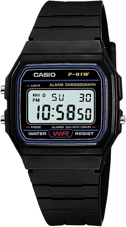 Casio F91W-1 Mens Classic Chronograph Alarm LCD Digital Watch, Black, F-91W-1DG on Amazon.sa - Price Tracker