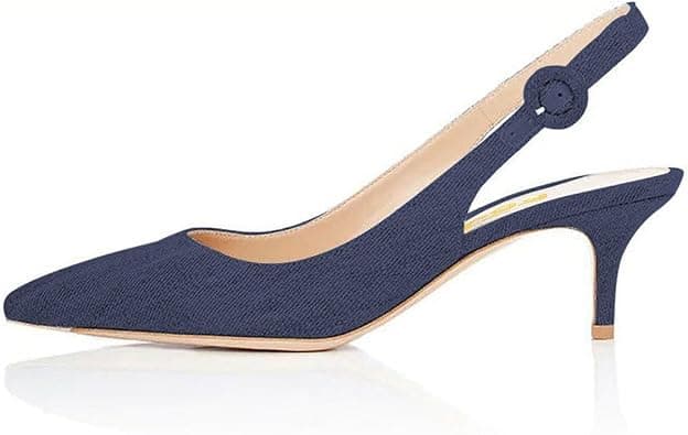 Divanne Slingback Pumps, Women's Pointed Toe Low Heel Sandals Slingback Strap Kitten Heel Pumps Evening Party Wedding Shoes on Amazon.ae - Price Tracker