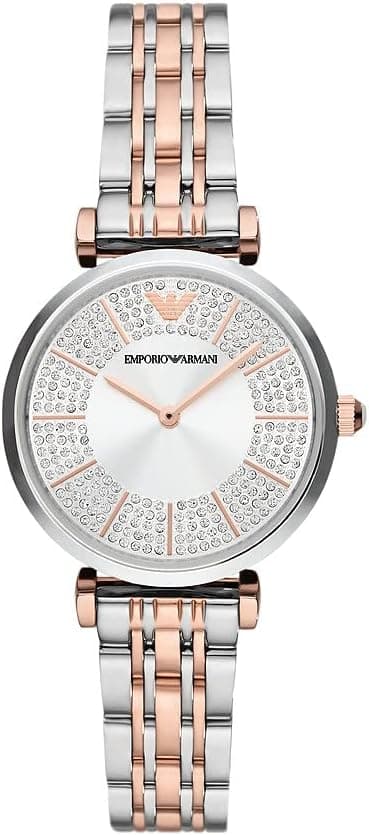 Emporio Armani Watch for women, two-hand movement, 32 mm, 2T silver/rose stainless steel case with stainless steel strap, AR11537 on Amazon.ae - Price Tracker