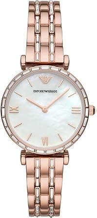 Emporio Armani Women's Mother Of Pearl Dial Stainless Steel Analog Watch - AR11294, Rose Gold on Amazon.ae - Price Tracker