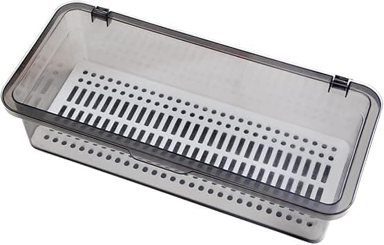 Flatware Tray Kitchen Drawer Organizer With Lid And Drainer - Plastic Kitchen Cutlery Tray and Utensil Storage Container with Cover 11.0 Inch - Dinnerware Holder for Spoons Forks Knives Coffee on Amazon.ae - Price Tracker