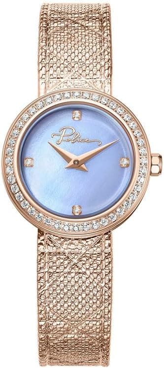 Police Flare Women's 26mm Watch with Baby Blue Mother-of-Pearl Dial, Rose Gold Topring & Mesh Bracelet on Amazon.ae - Price Tracker