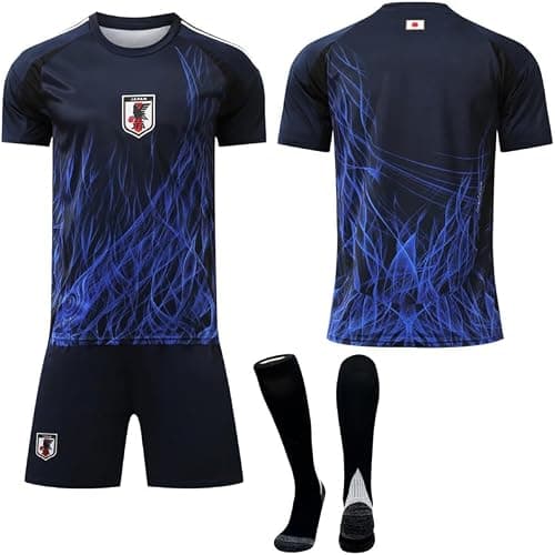 Japan 24-25 Season Home Official Replica Jersey Kit - Men's, Youth & Kids Soccer Training Set (T-Shirt, Shorts, Socks Combo) - Breathable Football Sports Outfit - HM1 على Amazon.ae - متتبع الأسعار