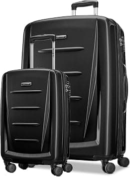 Samsonite Winfield 2 2 Pc Set (57 + 80 cm), 4 Spinner Wheels, Polycarbonate, Brushed Anthracite|Cross Ribbons|Expandable|Inner Mesh Zippered Pocket|TSA Lock - 3 Years International Warranty on Amazon.ae - Price Tracker