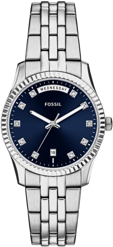 Fossil Scarlette Women's 34MM Silver-Tone Stainless Steel Watch, ES5457 on Amazon - Best Deal Finder