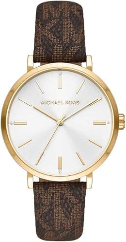 Michael Kors MK2945 Addyson Quartz Watch for Women, 40 mm Case Size, Gold/Brown - متتبع أسعار Amazon.sa