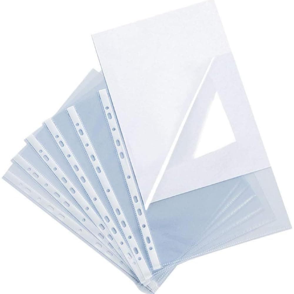 ECVV 100 PCS Plastic Punched, A4 Transparent file, Clear Plastic Folder, A4 Micro Transparent File Protector Best Folder Plastic For Office or School work.. on Amazon.ae - Price Tracker