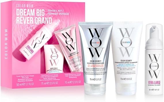 COLOR WOW Dream Big Discovery Set | Volumizing Haircare Gift Set | Volume, Body & Lightweight Hydration | For Fine & Flat Hair | Xtra Large Bombshell Technology | Travel Size Set | Travel haircare kit, volumising essentials, fine, flat hair, weightless body, fuller-looking hair on the go على Amazon.ae - متتبع الأسعار