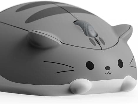 Akko Cat Theme Wireless Gaming Mouse, 2.4G GHz USB A Receiver, Wireless Ergonomic Mouse (no bluetooth), 1200 DPI Optical Tracking, Cute Cat Shape Mice, Compatible with PC, Laptop (Gray Mimo) on Amazon - Best Deal Finder